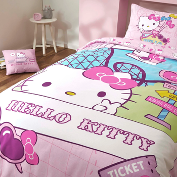 Taç Lisanslı Hello Kitty Travel Pamuk Tek Kişilik Nevresim Takımı - 1000046691 ürün yorumları resim